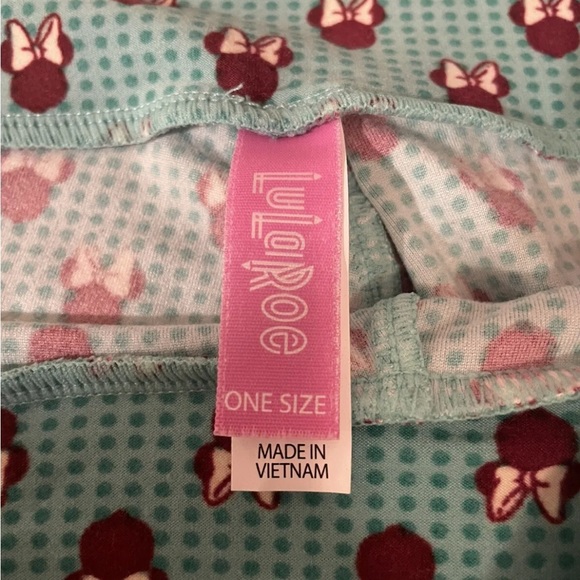 LuLaRoe Womens Disney Minnie Mouse Blue Green Polka Dot Leggings One Size - Picture 4 of 6